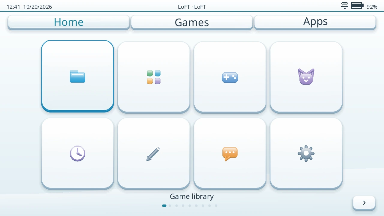 LoFT single screen interface.